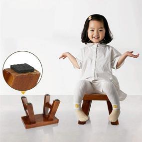 img 3 attached to 🪵 Solid Wood Kids Foot Stool and Plant Stand - Waterproof, Golden Sun, 6 inch Height