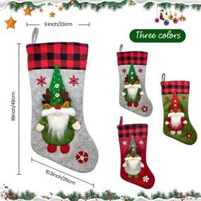 img 3 attached to 🎅 Teeker Large 19 Inches Christmas Stockings - 3D Santa Socks Gift Bags for Children's Candy, Indoor Holiday Decorations, Xmas Party Decor, Family Holiday