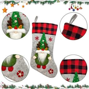 img 2 attached to 🎅 Teeker Large 19 Inches Christmas Stockings - 3D Santa Socks Gift Bags for Children's Candy, Indoor Holiday Decorations, Xmas Party Decor, Family Holiday