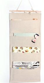 img 4 attached to 📚 Linen/Cotton Wall Door Hanging Storage: 4 Pockets for Books & More - Organize Your Home, Office & School