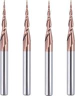 🔧 high-precision cnc router bit set: 4 tapered ball nose end mills 1/4"-3" with 0.25mm tip – ideal for 2d & 3d engraving, carving, and woodworking projects by spetool logo