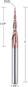 img 3 attached to 🔧 High-precision CNC Router Bit Set: 4 Tapered Ball Nose End Mills 1/4"-3" with 0.25mm Tip – Ideal for 2D & 3D Engraving, Carving, and Woodworking Projects by SpeTool