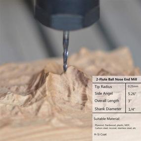 img 2 attached to 🔧 High-precision CNC Router Bit Set: 4 Tapered Ball Nose End Mills 1/4"-3" with 0.25mm Tip – Ideal for 2D & 3D Engraving, Carving, and Woodworking Projects by SpeTool