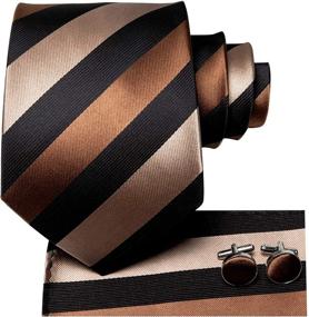 img 2 attached to Add Style to Your Look with Hi Tie Classic Necktie Cufflinks Pocket Men's Accessories