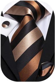 img 3 attached to Add Style to Your Look with Hi Tie Classic Necktie Cufflinks Pocket Men's Accessories