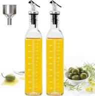 🍶 16oz glass oil dispenser bottles for kitchen - set of 2 olive oil and vinegar dispenser bottles with stainless steel spout - ideal oil bottles for cooking- (1 pair) logo