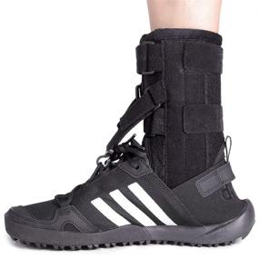 img 4 attached to 👣 Fibee High Performance Foot Up Brace - Soft Adjustable AFO Straps for Drop Foot Brace & Low Profile Orthosis Ankle Stability Support Pads, for Walking Shoes - Suitable for Both Women and Men, Black