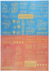 img 2 attached to 🌟 Navy Peony Motivational Quote Sticker Set: Inspire and Embellish Your Scrapbook, Planner, and Vision Boards with Mindfulness-Themed Gold Foil Stickers (270 Stickers, A5 Sheets)