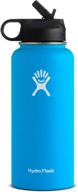 🌊 stay hydrated in style with hydro flask vacuum insulated stainless steel water bottle wide mouth - pacific, 32-ounce! logo