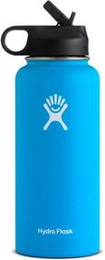 img 4 attached to 🌊 Stay Hydrated in Style with Hydro Flask Vacuum Insulated Stainless Steel Water Bottle Wide Mouth - Pacific, 32-Ounce!