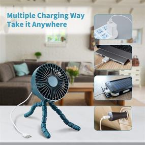 img 1 attached to Portable Fan Stroller Handheld Rechargeable