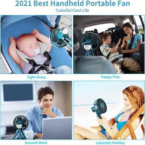 img 3 attached to Portable Fan Stroller Handheld Rechargeable