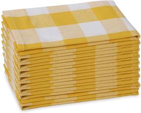 img 4 attached to 🍽️ 12-Pack Yellow/White Cloth Napkins – Premium 100% Cotton Dinner Napkin 20"x20" – Durable Fabric, Ideal for Banquets, Home & Commercial Use – Best Table Napkins Deals