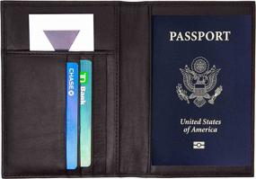 img 1 attached to 🛂 Genuine Cowhide Leather RFID Blocking Passport Travel Accessories: Ultimate Passport Covers