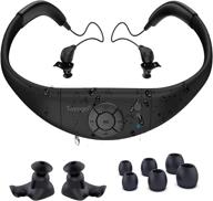 🏊 black tayogo ipx8 waterproof mp3 player for swimming - 8gb underwater swim headphones for sports with 4 pairs of earplugs logo