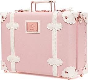 img 4 attached to 👑 Exquisite Leather Vintage Cosmetic Suitcase: A Princess's Delight for Traveling in Style!