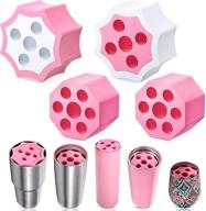 cup turner foams - replacement spinner foam inserts for tumblers - 2 styles, 4 pieces - fits various tumbler sizes & bottles - pink logo