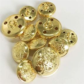 img 1 attached to 🔒 Grekywin Exotic Customs Style Vintage Metal Button Set: Gold Brass High-Grade Buttons for Jeans, Coat, Blazer, Suits, Jacket, and More