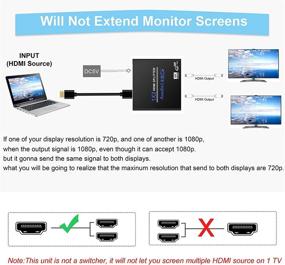 img 3 attached to 🔌 HDMI Splitter 1x2 for Xbox, PS3, PS4, Blu-Ray Player, etc. - NEWCARE HDMI Splitter 1 in 2 Out with Full HD 4K @ 30HZ Support, 3840×2160P Resolution, 3D Compatibility, and Included High Speed HDMI Cable