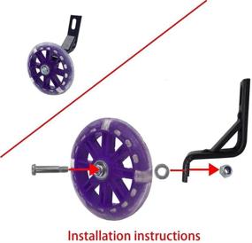 img 3 attached to YTKD 12 Inch Bicycle Training Wheels - Flash Mute Wheel [1 Pair] - Compatible with Bikes