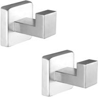 🛀 bathroom towel hooks - wall mounted and adhesive supported, brushed nickel stainless steel shower hooks for kitchen - pack of 2 логотип