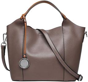 img 4 attached to Leather Handbags Shoulder Satchel Designer