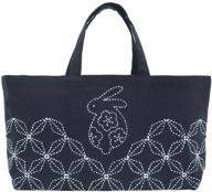 🐇 olympus sashiko lovely rabbit mini tote bag needlework kit - made in japan, finished size: l 8.66 x w 16.53 x g 3.93 inch logo