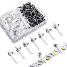 img 4 attached to 300 Pieces LED Light Strip Mounting Clips & Screws Set for 🔧 10mm Wide 3528/5050 LED Strip Lights - One Side Fixing Bracket Clips (White)