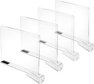 📚 elavain heavy duty clear shelf dividers 4-pack for closet organization, craft and clothes storage logo