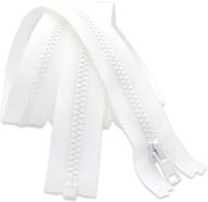 🤐 ykk vislon zipper, 5 molded plastic separating bottom medium weight - length and color options available (white, 36 inches) logo