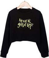 g-amber girls crop tops sweatshirts for kids - cute long sleeve printed fashion pullover shirt logo