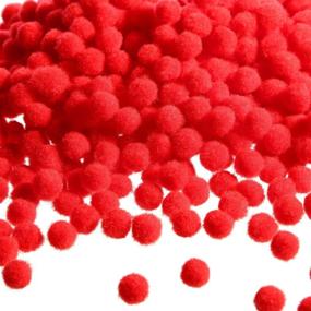 img 1 attached to 🎨 2000 Pieces 0.5 Inch Pom Poms Arts and Crafts Pom Poms Balls for DIY Crafts and Hobbies (White, Fruit Green, Red)