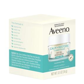 img 3 attached to 🌾 Aveeno Calm & Restore Oat Gel Facial Moisturizer for Sensitive Skin - Lightweight Gel Cream, Prebiotic Oat & Feverfew, Hypoallergenic, Fragrance & Paraben-Free - 0.5 oz