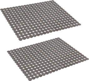 img 4 attached to 🧽 OTHWAY 2 Pcs Kitchen Sink Mats - Waterproof PVC Protectors for Stainless/Porcelain Steel Sinks, XL 15.8" x 11.8" Grey Mats - Quick Draining Dish Drying Mats