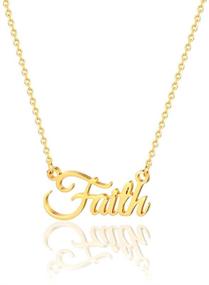 img 4 attached to 📿 Personalized 14K Gold Plated Stainless Steel Name Necklace - Customized Name Word Necklace for Women, Girls & Men