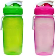 🌿 rubbermaid 14 oz. eco-friendly water bottle set - pink & green (2-pack) logo