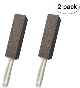 img 3 attached to 🧼 2-Pack Pumice Cleaning Stone + Handle - Toilet Bowl Brush Set with Non-Slip Long Plastic Handle for Kitchen, Bath, Pool, and Household Cleaning