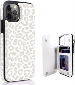 img 4 attached to Stylish Leopard Leather Flip Wallet 🐆 Case for iPhone 12 Pro/12 - uCOLOR