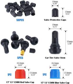 img 2 attached to 🔧 Glarks 148Pcs Tire Valve Car Air Conditioner Valve Core Kit: Ultimate 6-in-1 Tire Repair Set with Dual Head Valve Core Remover Tool - Must-Have Tire Valve Cap and Stem Assembly!