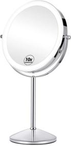 img 4 attached to 🪞 KEDSUM Rechargeable 1X/10X Vanity Mirror with Lights, 8-Inch Double Sided Lighted Makeup Mirror for Magnification, 3 Lighting Modes, Adjustable Brightness, Stand Included