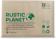 🌍 rustic planet laundry detergent strips - fragrance free, earth friendly, plastic-free solution - convenient, lightweight, & multipurpose - 32 loads logo