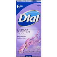 🛀 dial antibacterial deodorant bar soap - lavender & twilight jasmine - 6 bars, 3.2 oz each - effective hygiene and fragrant freshness logo
