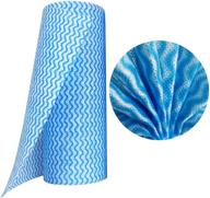 multipurpose blue washcloth: large handiwipes for drying dishes - 30 ct kitchen reusable paper towel roll - quick dry lint free cloth - size 10″ x 15.7″ (blue) logo