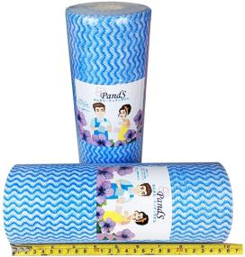img 3 attached to Multipurpose Blue Washcloth: Large Handiwipes for Drying Dishes - 30 Ct Kitchen Reusable Paper Towel Roll - Quick Dry Lint Free Cloth - Size 10″ x 15.7″ (Blue)