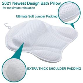 img 2 attached to BEISHIDA Luxury Bath Pillow with 4D Air Mesh, Neck Shoulder Back Support, and 6 Strong Suction Cups - Fits All Bathtubs, Hot Tubs, Jacuzzis - Ideal Spa Bath Pillow for Men and Women