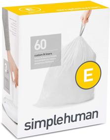 img 4 attached to 🗑️ Premium 20L Custom Fit Drawstring Trash Bags - 60 Count | simplehuman Code E, White