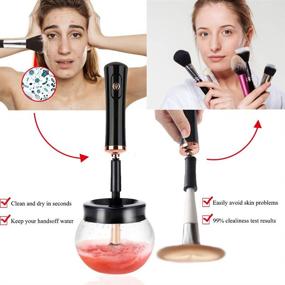 img 2 attached to 💄 2-in-1 Makeup Brush Cleaner Dryer Machine: Ultra-Fast Cleaning & Drying - Professional Electric Set, Automatic Spinner - Perfect Birthday Gifts for Women & Girls