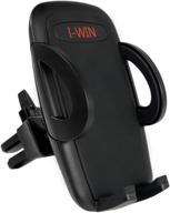 📱 i-win car air vent cell phone holder with rubber clamps: secure fit for any vent blade size, hands-free driving for all cell phones - 5.6 x 3.3 x 2.8 logo