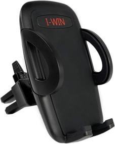 img 4 attached to 📱 I-WIN Car Air Vent Cell Phone Holder with Rubber Clamps: Secure Fit for Any Vent Blade Size, Hands-Free Driving for All Cell Phones - 5.6 x 3.3 x 2.8