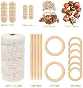 img 3 attached to 🧵 Versatile Macrame Cord: 3mm x 109 Yards Natural Cotton Rope for Wall Hangings, Plant Hangers, Crafts & More